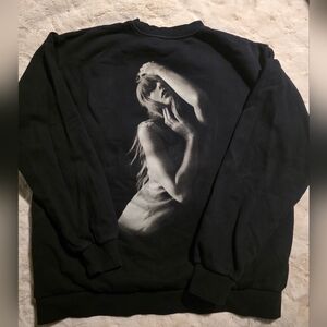 Taylor Swift The Tortured Poets Departmart Sweatshirt Black Dog Cover Size Large
